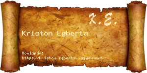 Kriston Egberta névjegykártya
